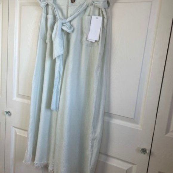 ADY P Pale Chambray  White Wide Leg Pants 16 - Picture 8 of 13